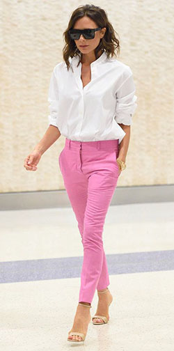 Pantalón rosa victoria beckham: Victoria Beckham,  Nueva York,  pantalón rosa,  Pantalón rosa  