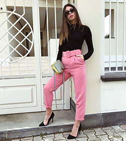 Conjunto de pantalón rosa para niñas: pantalón rosa  
