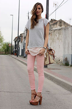 Pantalones rosas para mujer: vaqueros rosas  