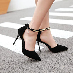Zapatos de tacón alto de aguja de corte bajo con punta en punta de color sólido: Zapato de tacón alto,  zapatos de trabajo mujer  