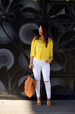 Traje amarillo y blanco para dama.: Outfits Amarillo Niñas  