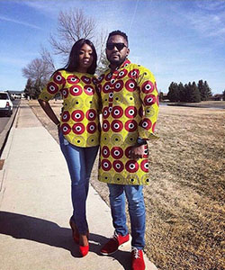 Elegante ropa africana para parejas.: Trajes africanos a juego  