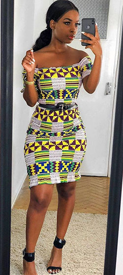 estilos de ropa africanos modernos: vestidos de coctel,  Falda de tubo,  paño kente,  Tallas grandes Ankara  