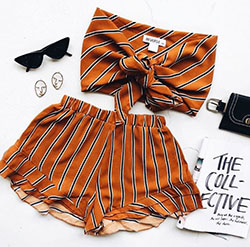 Conjunto crop top y short marrón: Ropa y Accesorios,  Atuendos Tumblr  