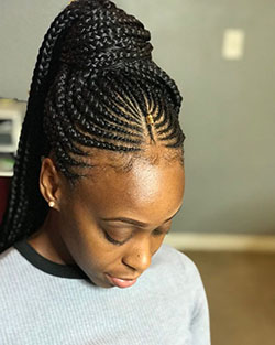 Últimos estilos de shuku de tejido de Ghana 2019: Cabello con textura afro,  Peinados Trenzados  
