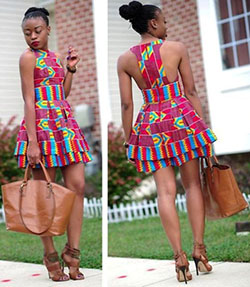 Vestido estampado africano para joven: vestido largo,  paño kente  
