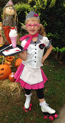 elegantes disfraces de Car Hop para niños: disfraz de Halloween,  trajes de fiesta,  Atuendos para el día de los ayudantes  