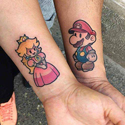 Chilling ideas mario couple tattoos, Mario Series: Ideas de tatuajes  