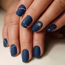 Uñas acrílicas azules sobre piel oscura.: Esmalte de uñas,  Arte de uñas,  Uñas de gel,  manicure francés,  Uñas acrilicas  