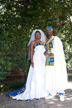 Vestidos de novia a juego de Ghana para parejas: vestidos africanos,  Velos Religiosos,  trajes de boda africanos  
