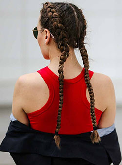 Trenzas cabello largo doble, Long hair: blogger de moda,  Pelo largo,  Ideas para teñir el cabello,  Peinados Trenzados,  Trenza francesa  