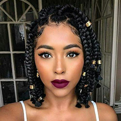 Debe probar estos increíbles peinados de mujeres negras.: Cabello con textura afro,  corte bob,  afroamericano,  trenzas de caja,  trenza de caja  