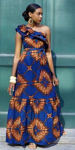 Fantásticas ideas para vestidos ropa africana, estampados de cera africana: camarones asos,  vestido largo,  Atuendos Ankara  