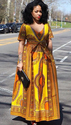 Vestidos africanos de artículos de moda larga: vestido largo,  paño kente,  Vestidos Shweshwe  