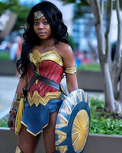 Cosplay superhéroe niña negra disfraces de Halloween: disfraz de Halloween,  Mujer Maravilla  