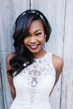 Half Updo Black Wedding Peinados para novia: Vestido de novia,  afroamericano,  peinados de boda africanos  