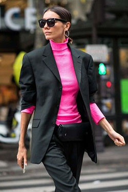 vestido formal negro y rosa: cuello polo,  Ideas de trajes rosas  