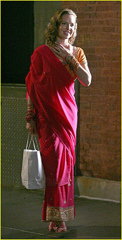 Natalie Portman en sari: celebridades de hollywood en sari,  chicas calientes en sari  