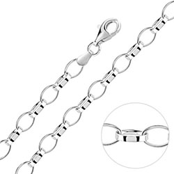 Collar de cadena Belcher ovalada de plata de ley de 4,9 mm £ 36,00: 