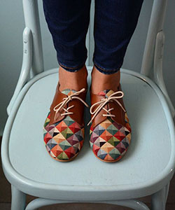 Traje de mujer de zapatos Oxford coloridos de verano: 