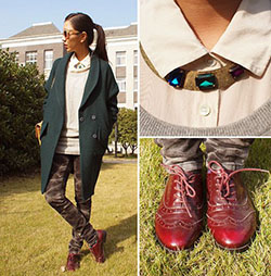 Outfit Mujer Zapatos Oxford Rojos: Zapato oxford,  Tendencias en zapatos para niña  