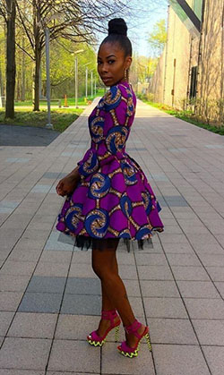 Conjunto de vestido corto de Ankara para niñas: Vestidos Ankara  