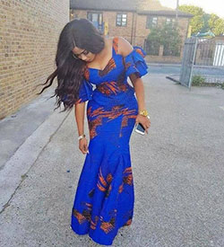 Vestido estilo Ankara azul para boda: vestidos africanos,  camarones asos,  vestido largo,  Vestidos Ankara  