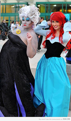 Ariel y Úrsula la bruja del mar: disfraz de Halloween  