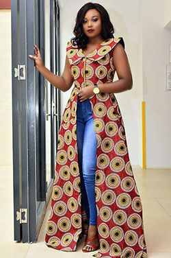 Vestido africano con jeans, Ropa casual: Vestidos Kitenge  