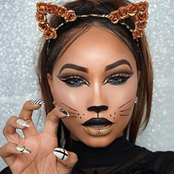 Ideas de maquillaje de gato de Halloween: disfraz de Halloween,  Sombra,  Ideas de maquillaje de Halloween  
