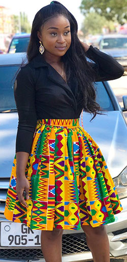 Debes ver el vestido africano con estampado de cera.: vestidos africanos,  paño kente,  Vestidos Ankara  
