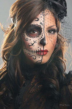 Ideas de maquillaje para el día de los muertos: maquillaje facial,  Ideas de maquillaje de Halloween  