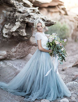Explore el impresionante y sorprendente vestido de novia azul, vestido de novia: Vestido de novia  