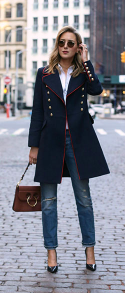 Usar abrigo azul marino, gabardina: gabardina,  trajes de invierno  