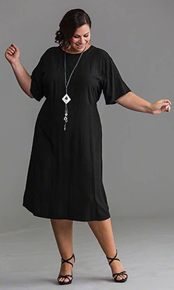 Vestido negro pequeño de ropa activa para mujer, ropa de talla grande: traje de talla grande,  gabardina  