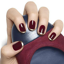 Manicura francesa burdeos y oro.: Esmalte de uñas,  Arte de uñas,  manicure francés  