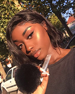Makeup pinterest chica negra, Piel oscura: Piel oscura,  Pelo largo,  Ideas para teñir el cabello,  Ideas de peinado,  Mujeres negras,  pelo negro  