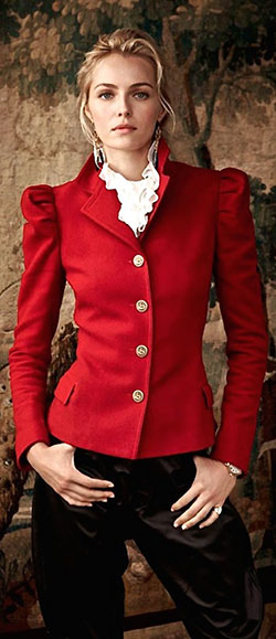 Estilo de chaqueta militar roja, Ralph Lauren Corporation, LAUREN Ralph Lauren: vestidos de coctel,  Trajes De Chaqueta Militar,  valentina zelyaeva  