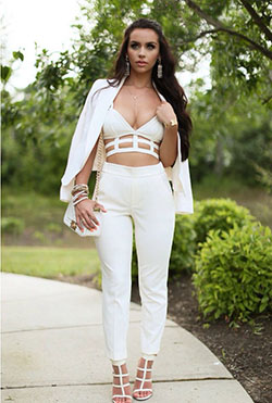 Carli bybel conjunto blanco, Crop top: Ropa formal,  vestidos de fiesta blancos  