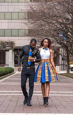 Nuevos atuendos africanos para él y para ella.: vestidos africanos,  blogger de moda,  azul real,  Trajes De Pareja Kitenge  
