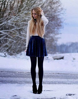 Conjunto de falda de terciopelo negro, falda skater: Falda de patinadora,  Trajes De Falda,  azul marino,  Trajes De Terciopelo  