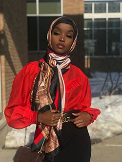 Hijab de mujer de piel oscura: Personas de raza negra,  Piel oscura,  moda islámica,  Mujeres negras,  Semana de la Moda,  belleza afroamericana  