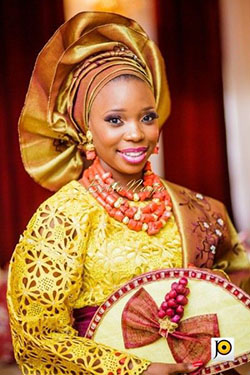 Nigerian Dresses For Nigerian Brides, Yoruba people y Head tie: Vestido de novia,  camarones asos,  Ideas de peinado,  vestidos nigerianos  