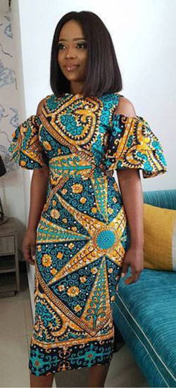 Estilo de vestido africano perfectamente diseñado, estampados de cera africana.: vestidos africanos,  camarones asos,  paño kente,  Vestidos Ankara  