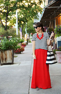 Traje de falda roja simple: Trajes De Falda,  Atuendos Informales  