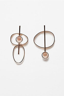Pendientes asimétricos de acero inoxidable, accesorio de moda: Pendientes,  Accesorio de moda,  Diseño de joyas  