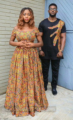 Traje africano a juego para parejas.: vestidos africanos,  camarones asos,  trajes de pareja  