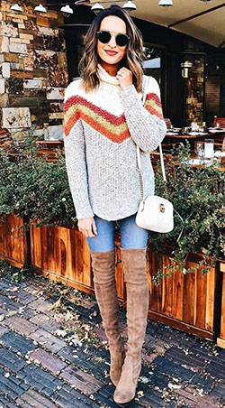 Ideas de atuendos elegantes con suéteres, blog de moda: blogger de moda,  Atuendo De Suéteres,  Combinar suéter de cuello alto  