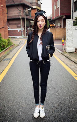 ¿Quieres este estilo de chica coreana, moda callejera?: trajes de invierno,  Pantalones ajustados,  Estilo callejero,  Atuendos Informales,  Trajes De Chaqueta  