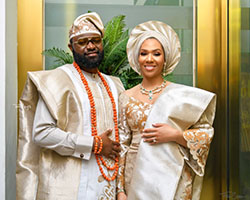 Vestidos nigerianos para novias nigerianas, Recepción de bodas y Gente de Edo: Recepción de la boda,  vestidos nigerianos  